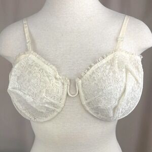 Vintage‎ 50s LEJABY Ivory Monowire Lace Bra (32) French Lingerie Coquette Goth